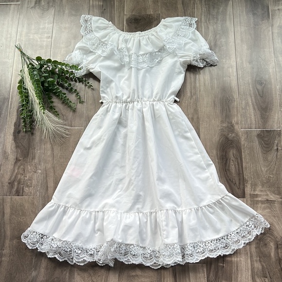 VINTAGE white dress - first communion, wedding, baptism, holiday dress, Angel - Picture 3 of 10